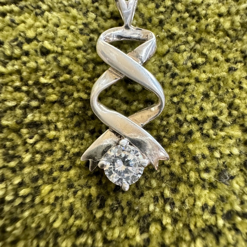 QVC Diamonique silver pendent